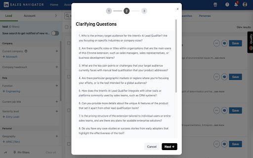 Intentiv AI Lead Qualifier :: Intentiv AI Lead Qualifier helps you instantly analyze and qualify your LinkedIn Sales Navigator leads using advanced AI.
Instead…
