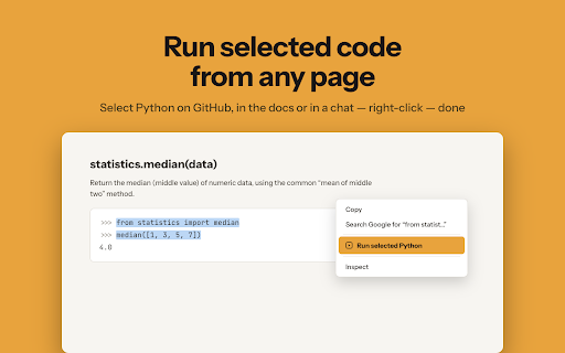 Python Runner :: Use Python Runner to run code in your browser — an online python code runner that works offline, no server, no account, no setup.