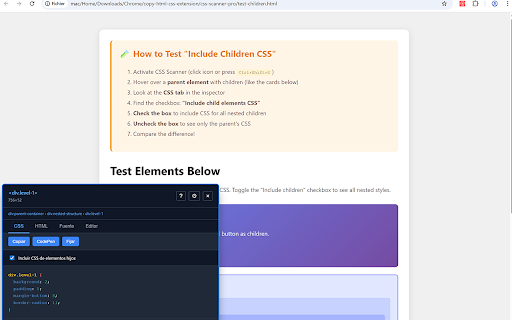 CSS Scanner Pro :: The fastest and easiest way to inspect, copy and analyze CSS styles on any webpage