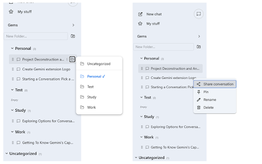 Gemini Chat Organizer :: Organize Gemini chats into folders with drag-and-drop. Assign folders and chat with AI using your own Gemini API key.