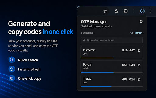 Nextcloud OTP Manager :: Official Nextcloud OTP Manager browser extension