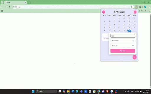 Daily Planner :: Manage daily tasks with a beautiful calendar. Add tasks with date/time, view on monthly calendar, and mark as completed.
