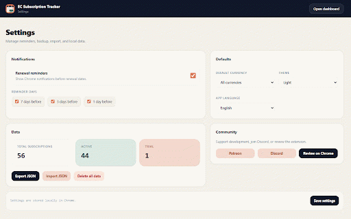 EC Subscription Tracker :: Track your subscriptions and renewal dates.