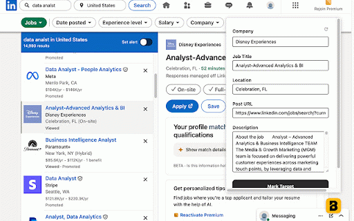 Bullets AutoSave :: Extract LinkedIn job details to your SmartBullets account instantly. Tailor resumes without copy-paste!