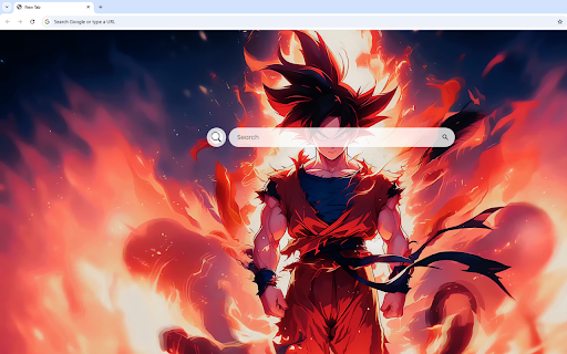 Goku Blaze Live Wallpaper :: Goku with a red shirt and blue belt swings his fist with flames blazing behind him.