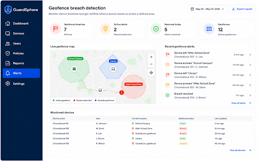 GuardSphere ChromeOS Agent :: GuardSphere managed Chromebook agent for school device governance, web safety, and policy enforcement.