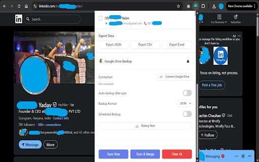 Lead Finder :: Automatically extract, organize, and export B2B leads and contact details to JSON, CSV, Excel or Backup to Google Drive.