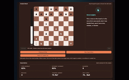 Chess Analysis Studio :: General-purpose local chess analysis with PGN input and optional game import.