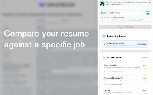Applica Extension :: Applica Extension - right-hand drawer for app integration