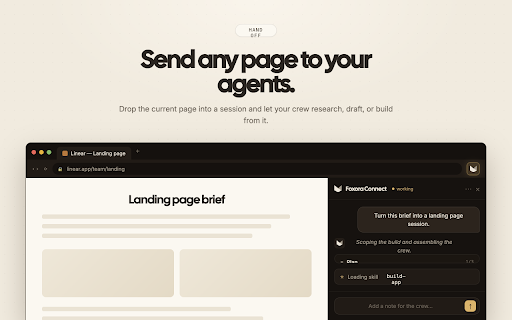 Foxora :: Foxora Desktop Chrome integration — gives Foxora agents real browser control