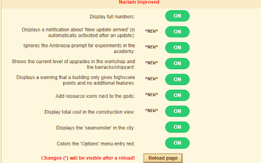 Ikariam Improved :: This extension contains an improved UI experience for the game: Ikariam (Gameforge)