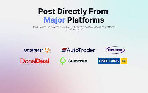 Facebook Marketplace Pro | The 1# FBMP AI Vehicle Lister & Stock Manager :: Post to FB Marketplace, Groups & Pages. Track listings, sales & prices. Sell 20–40% more monthly. 30-Day Free Trial. £57/mo.