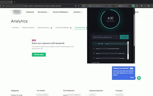 URL Traversal Timer :: A Chrome extension to cycle through a list of URLs at a set interval.