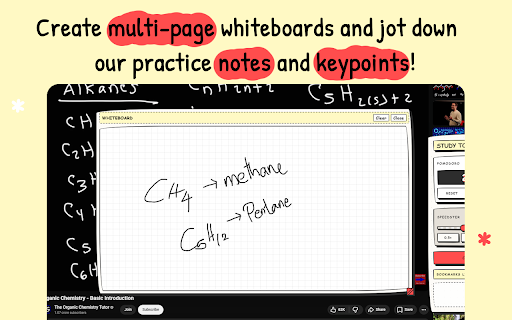 YouStudy :: Youtube study tools, speedster, whiteboard, pomodoro timers and more!