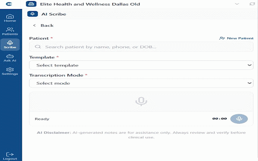 Carepitome AI Scribe :: AI medical scribe that records visits and turns the conversation into structured clinical notes in a floating window over your EHR.