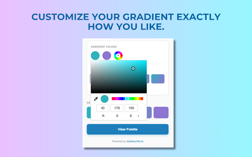ShadeSurfer Gradient Builder :: Create stunning color gradients, download them in high resolution, and instantly extract a matching palette.
