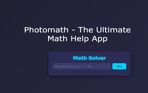 Photomath - The Ultimate Math Help App :: Solve even complex math problems with Photomath, the top-rated math camera solver extension.