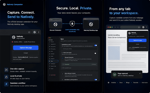 Natively Companion :: Official companion extension for Natively. Securely sends active tab content to your local workspace on demand.