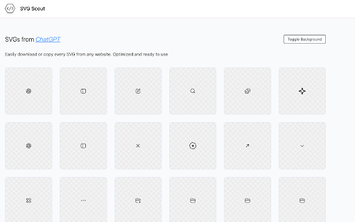 SVG Scout – Optimized SVG Downloader :: Extract, preview, and download all SVG logos and icons from any website — automatically optimized and ready to use.