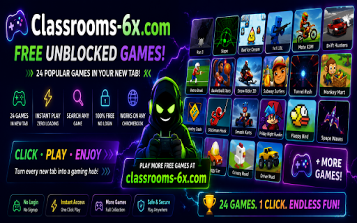 Classroom 6x - Unblocked Games :: Play free unblocked games instantly! Click the icon to play now or open a new tab to browse 20 popular games.