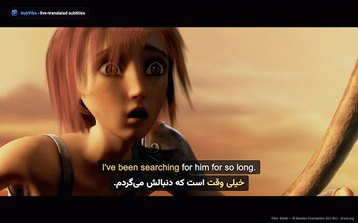 SubVibe - AI Subtitle Translator :: AI subtitles for streaming video — in sync, cached free on replay, or hear it translated aloud live in your language.
