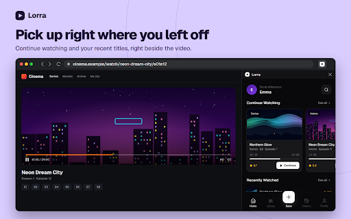 Lorra — Remember what you watch :: Save and track the movies, series and anime you watch across any website.