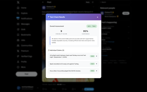 Factify :: Fact-check tweets, Instagram posts, and Facebook posts using AI-powered backend