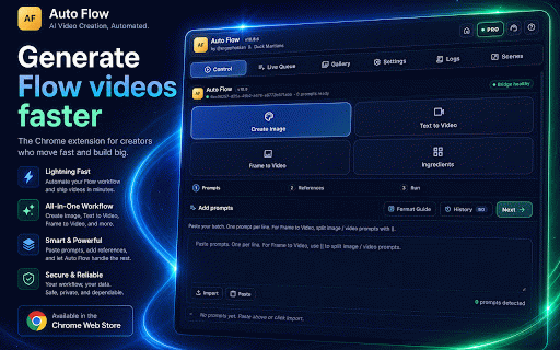 AutoFlow Pro :: Auto Flow generation queue for Google Flow.