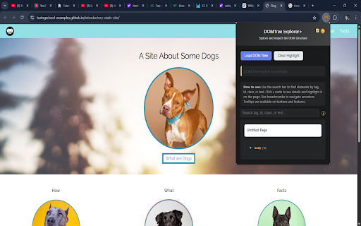 DOMTree Explorer :: Explore, inspect, and annotate the DOM tree of any web page.
