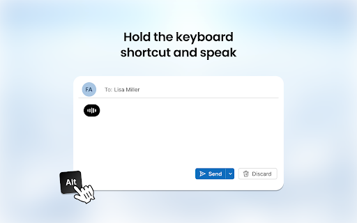 voiceappear: Smart Speech to Text Dictation & Voice Typing :: Voice typing on any website. Hold a shortcut, speak, and your words appear as clean, ready-to-send text.