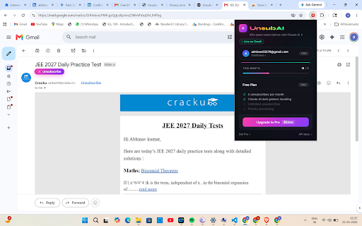 UnsubAI — Auto Unsubscribe :: Detects unsubscribe links in Gmail and uses Claude AI to automatically navigate unsubscribe flows and dark patterns.