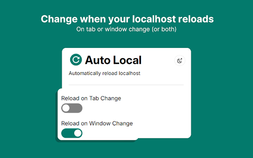Auto Local: Reload Local Host Automatically :: Auto-reload localhost pages when switching tabs or windows with this extension and save time on manual refreshes.