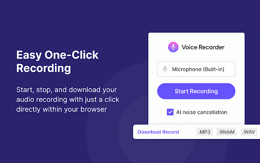 Voice Recorder (with AI Noise Cancellation) :: Record voice notes, memos, lectures without background noise directly to your PC!