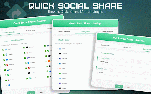 Quick Social Share :: Easily share web content on different social platforms