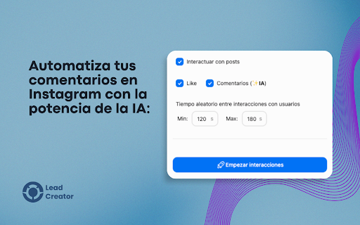 Lead Creator :: Create instagram leads effortlessly letting the extension do the hard work for you.