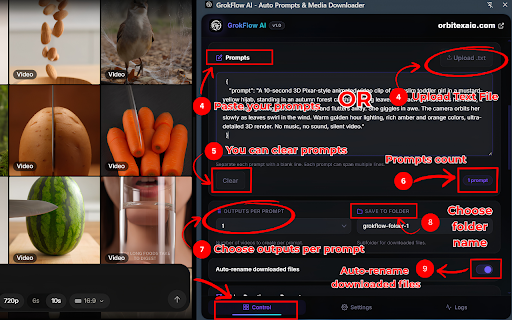 Grok Automation - Auto Send Prompts & Download Media :: Automate grok.com! Bulk send prompts, run queues, and auto-download generated videos & images. The ultimate Auto Grok tool.