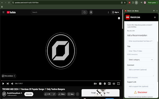 Watch Link (Beta) :: Share and discover video recommendations based on your current YouTube video.