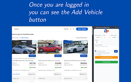 DealerPromoter Vehicle Poster :: DealerPromoter is the ultimate browser extension for car dealers looking to simplify and speed up their vehicle listing process.