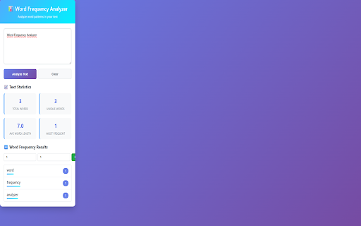 Word Frequency Analyzer :: Analyze word frequency in text with detailed statistics and visual charts