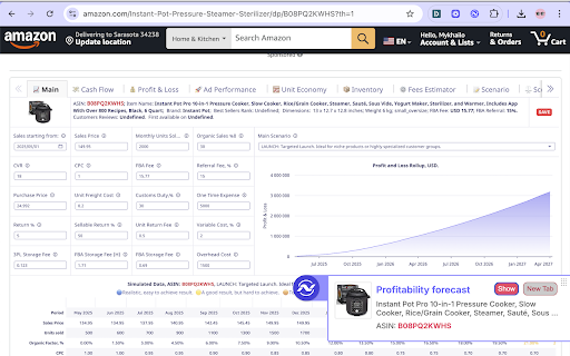 Financial Forecast Studio for Amazon Sellers :: Supercharge your Amazon product research with real-time financial insights.