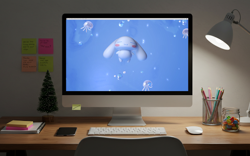 Cinnamoroll in Ocean Live Wallpaper :: Add a splash of cuteness to your browser with the Cinnamoroll in Ocean Live Wallpaper Chrome extension.