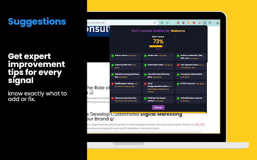 EEAT Content Auditor :: Audit any page for EEAT (Expertise, Experience, Authoritativeness, Trustworthiness) in one click.