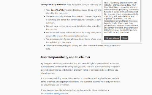 TLDR Summarizer :: Generate a TLDR summary using ChatGPT API.