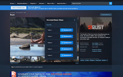 Downloader for Steam Videos :: Download videos from Steam store pages with one click