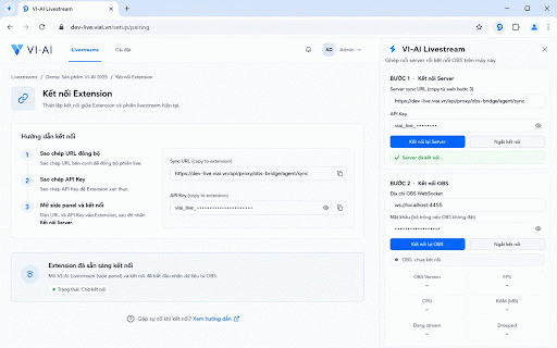VI-AI Agent Livestream :: Trợ lý phiên livestream VI-AI: cầu nối OBS và bảng điều khiển TikTok LIVE, đồng bộ số liệu, bình luận, sản phẩm.