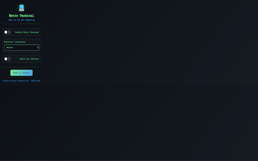 Retro Terminal Chrome Theme :: Experience the nostalgia of retro computing with ASCII art animations and terminal aesthetics