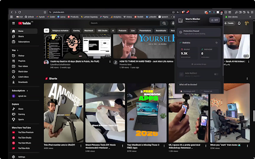 YouTube Shorts Blocker :: Remove YouTube Shorts for focused, intentional viewing.