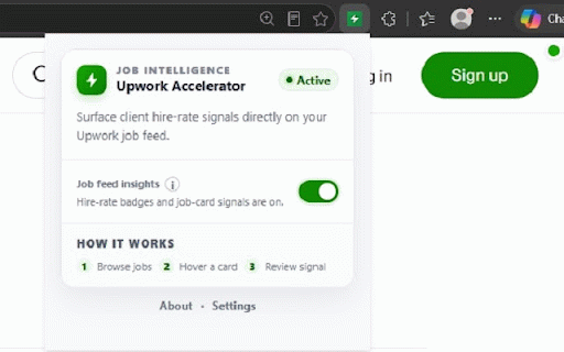 Upwork Accelerator :: Smart In-Feed analytics for freelancers.