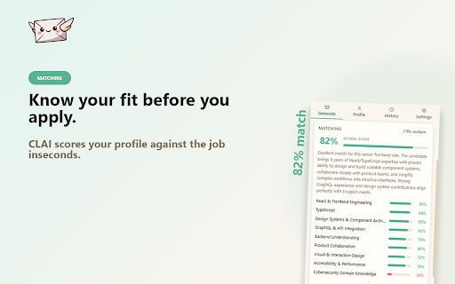 CLAI - Cover Letter AI :: AI cover letter generator for Welcome to the Jungle. Paste any job offer manually to use with LinkedIn, Indeed, or any job board.