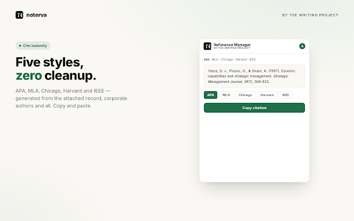 Noterva — Reference Manager :: Know what's in your library. Save papers with their record attached.